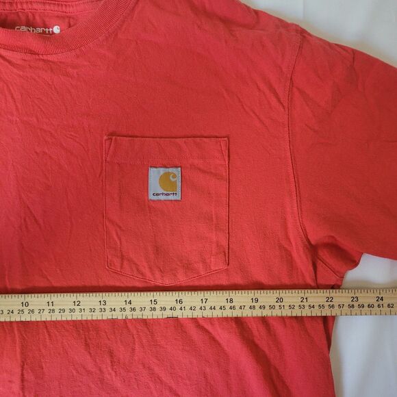 Carhartt Loose Fit Pocket T-Shirt Red Men’s Large Workwear Tee - Picture 5 of 8